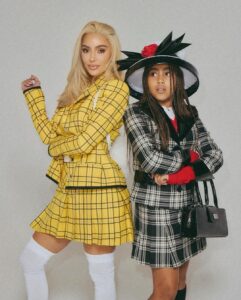 Kim Kardashian and daughter North West dressed up for Halloween as Clueless characters Cher Horowitz and Dionne Davenport. Credit: Twitter.