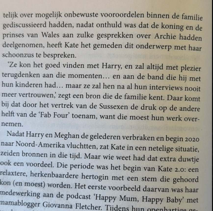 This passage in the Dutch version of Endgame names Kate Middleton and King Charles. Credit: Twitter/RickEversRoyal.