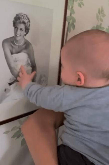 Baby Archie and a photo of Princess Diana. Credit: Netflix.