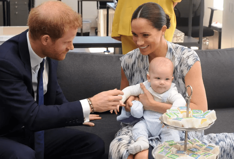 Meghan and Harry with baby Archie. Credit: YouTube