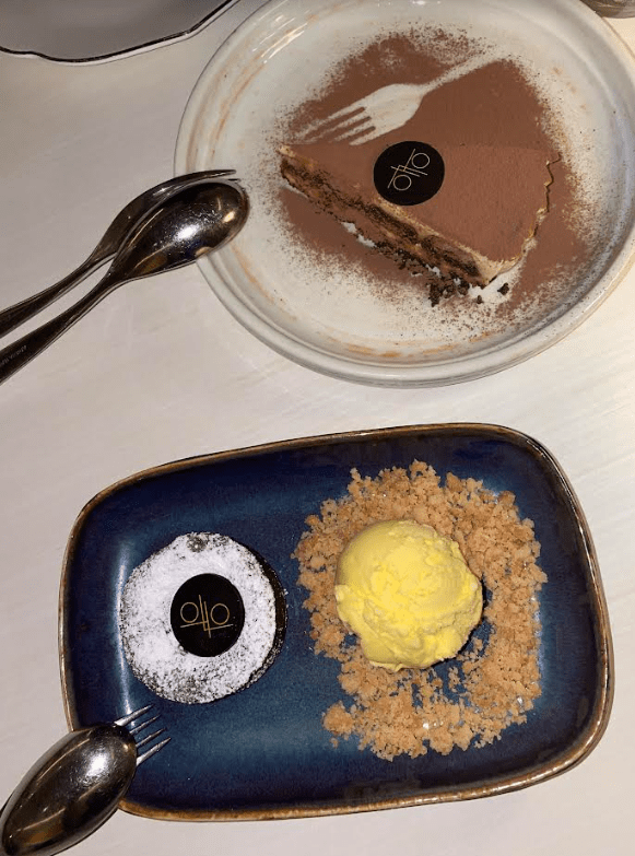 Tiramisu and chocolate cake with vanilla ice cream. Credit: BACKCOVERNEWS.COM