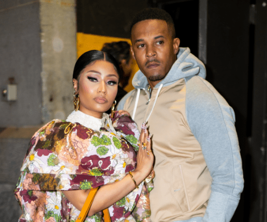 Minaj with husband, Kenneth Petty, who is a registered sex offender. Credit: supplied.