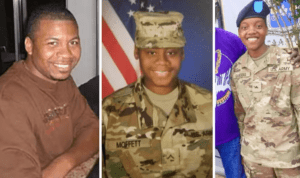 Sgt William Jerome Rivers, Specialist Breonna Alexsondria Moffett and Specialist Kennedy Ladon Sanders were killed in Jordan. Photograph: Us Army/Reuters