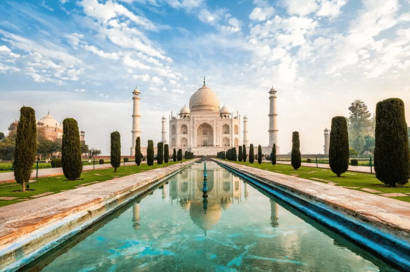 The Taj Mahal is located in Agra, India. It is one of the most famous monuments in the world. Credit: supplied.
