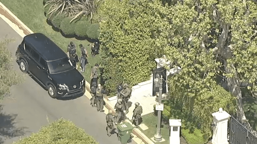 Federal agents on Monday raided a Holmby Hills mansion associated with rap mogul Sean "Diddy" Combs and his production company. Credit: ABC7