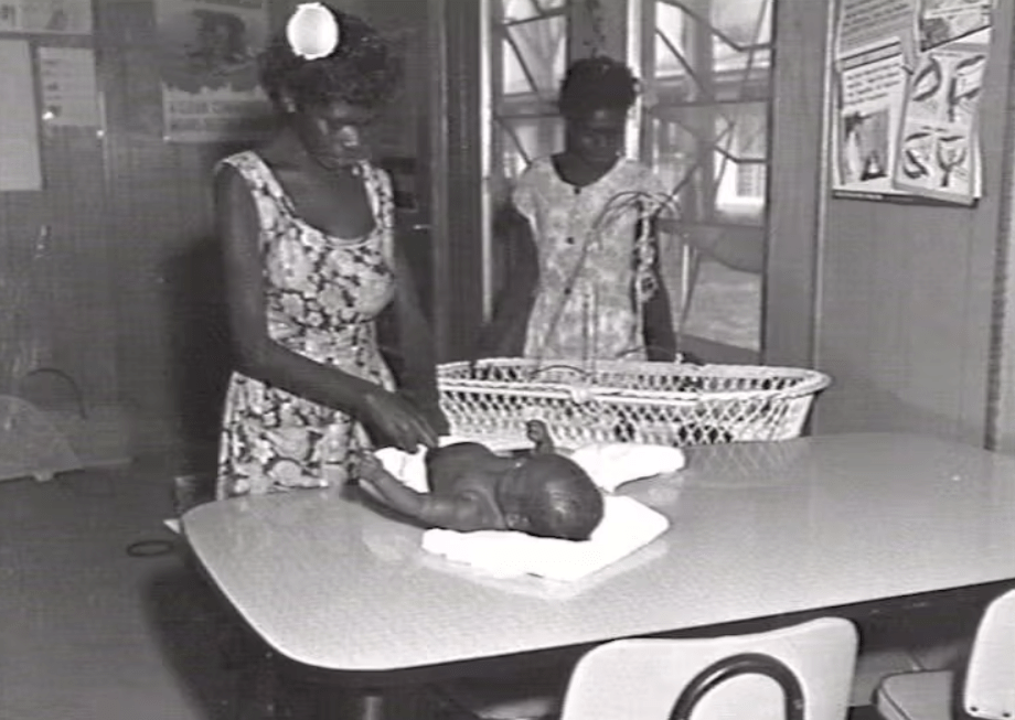 Historians are finding evidence of coercive practices of birth control and sterilisation in government records from the 1960s and 1970s. Photo: Maningrida, 1968. Dept of Lands Collection. Libraries and Archives NT.