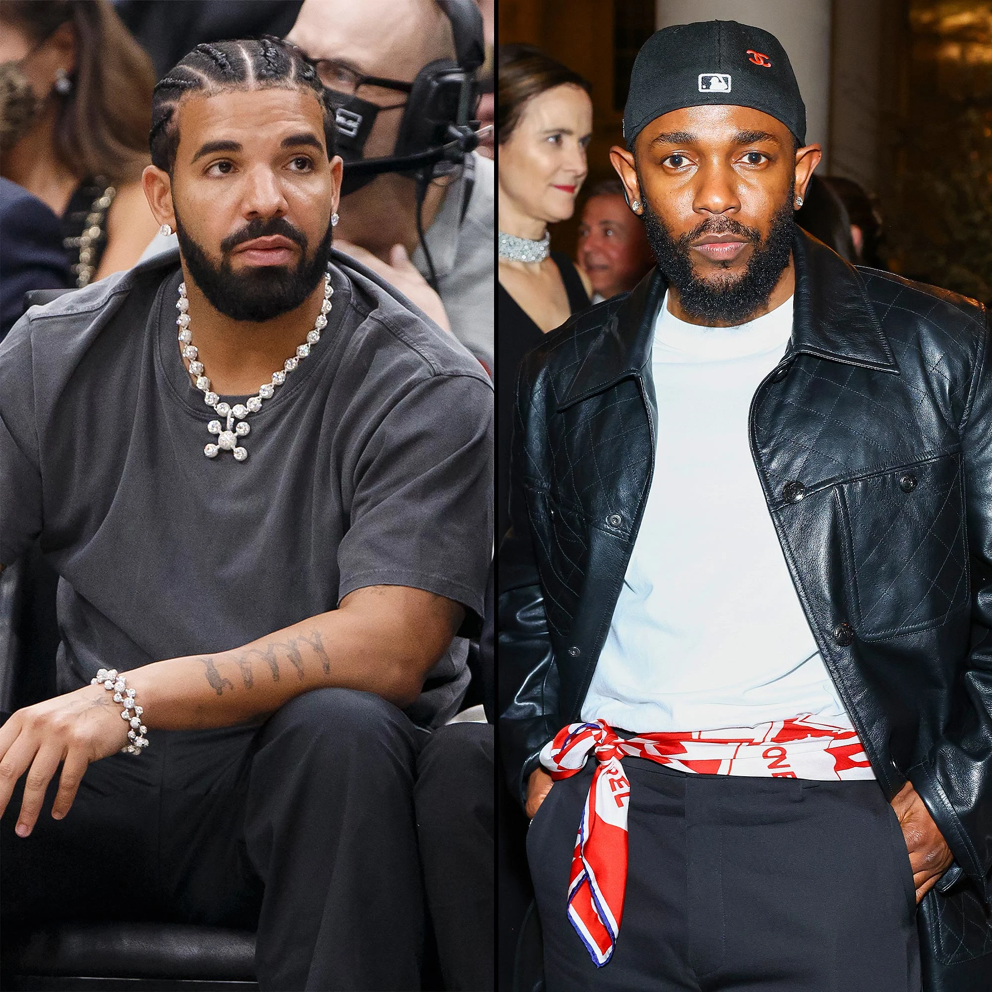 Kendrick Lamar and Drake are locked in a bitter rap feud. Credit: Arturo Holmes/ Cole Burston/Getty Images