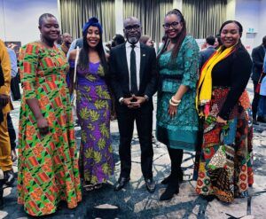Zambia's High Commissioner to Australia Dr. Elias Munshya (centre) and his wife Gwen (first right) with guests, including Back Cover Media Founder Mibenge Nsenduluka.