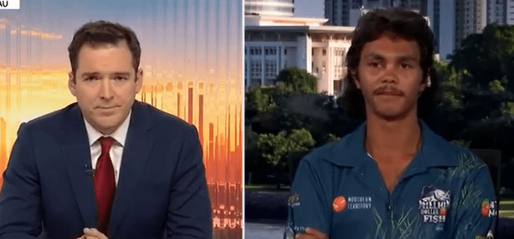 Sky News host Peter Stefanovic has been called to apologise to Indigenous teen Keegan Payne for attempting to criminalise him during an interview about his $1m fishing prize win. Credit: YouTube.