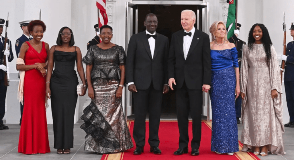 US President Joe Biden and First Lady Jill Biden spared no expense in honouring Kenya, one of their closest allies in sub-Saharan Africa during a state dinner in May. The Kenyan first couple were joined by three of their daughters and were photographed on the red carpet before the evening's events. Credit: Getty