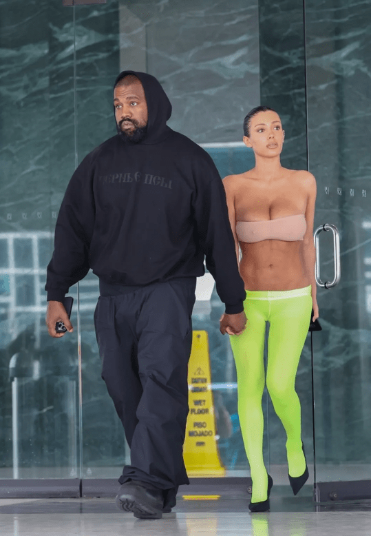 Rapper Kanye West and his wife Bianca Censori. Credit: Backgrid