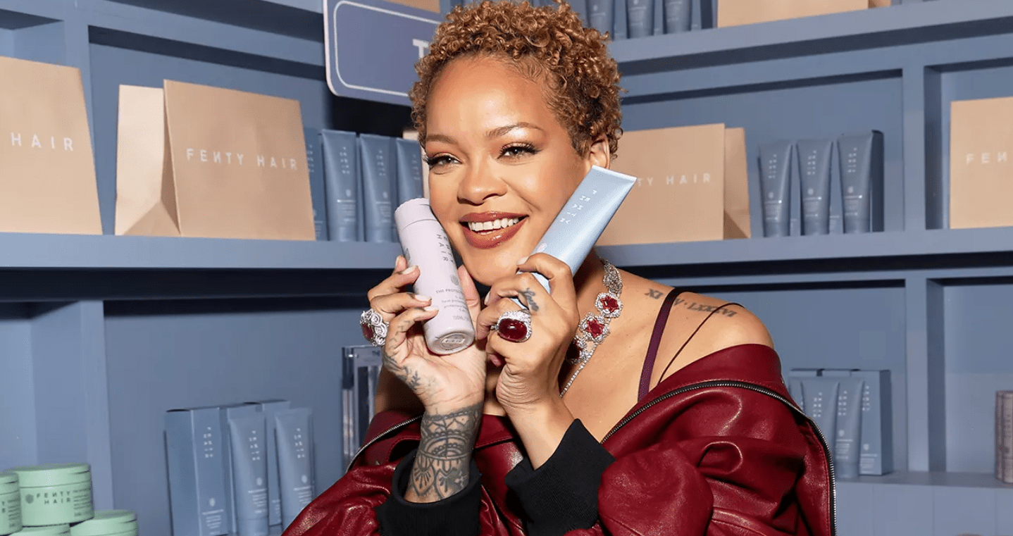 In June, the brand expanded its repertoire with the launch of Fenty Hair, a new line of hair care products that Rihanna has been developing over the past four years. Credit: Getty