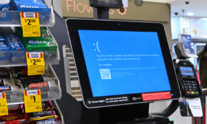 Supermarkets across the country were affected as screens went blank. Credit: EPA