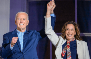 Joe Biden and Kamala Harris at the White House on July 4.Mandel Ngan / AFP - Getty