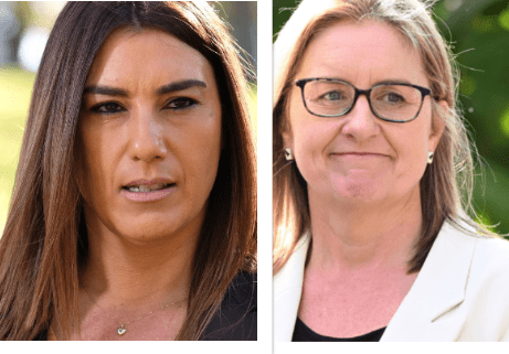 Lidia Thorpe (left) has condemned Jacinta Allan's (right) backflip on key youth justice reforms, including their commitment to raise the age of criminal responsibility to 14 by 2027. Credit: supplied.