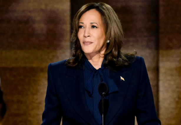 Harris, in a historic and impassioned speech at the 2024 Democratic National Convention, made her case as the first woman of colour to accept a major party's nomination for the U.S. presidency. Credit:  Getty