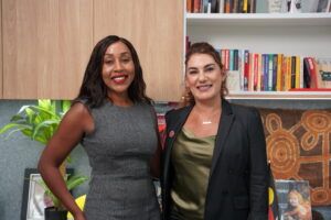 Indigenous senator Lidia Thorpe with Back Cover Media founder Mibenge Nsenduluka. Credit: BACK COVER NEWS.