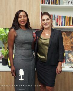 Indigenous senator Lidia Thorpe with Back Cover Media founder Mibenge Nsenduluka. Credit: BACK COVER NEWS.